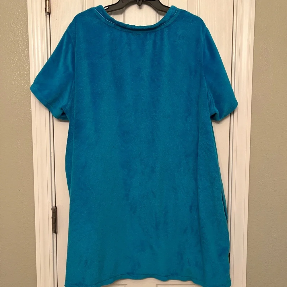 Robe plus size 2X Teal with pockets - Picture 3 of 3